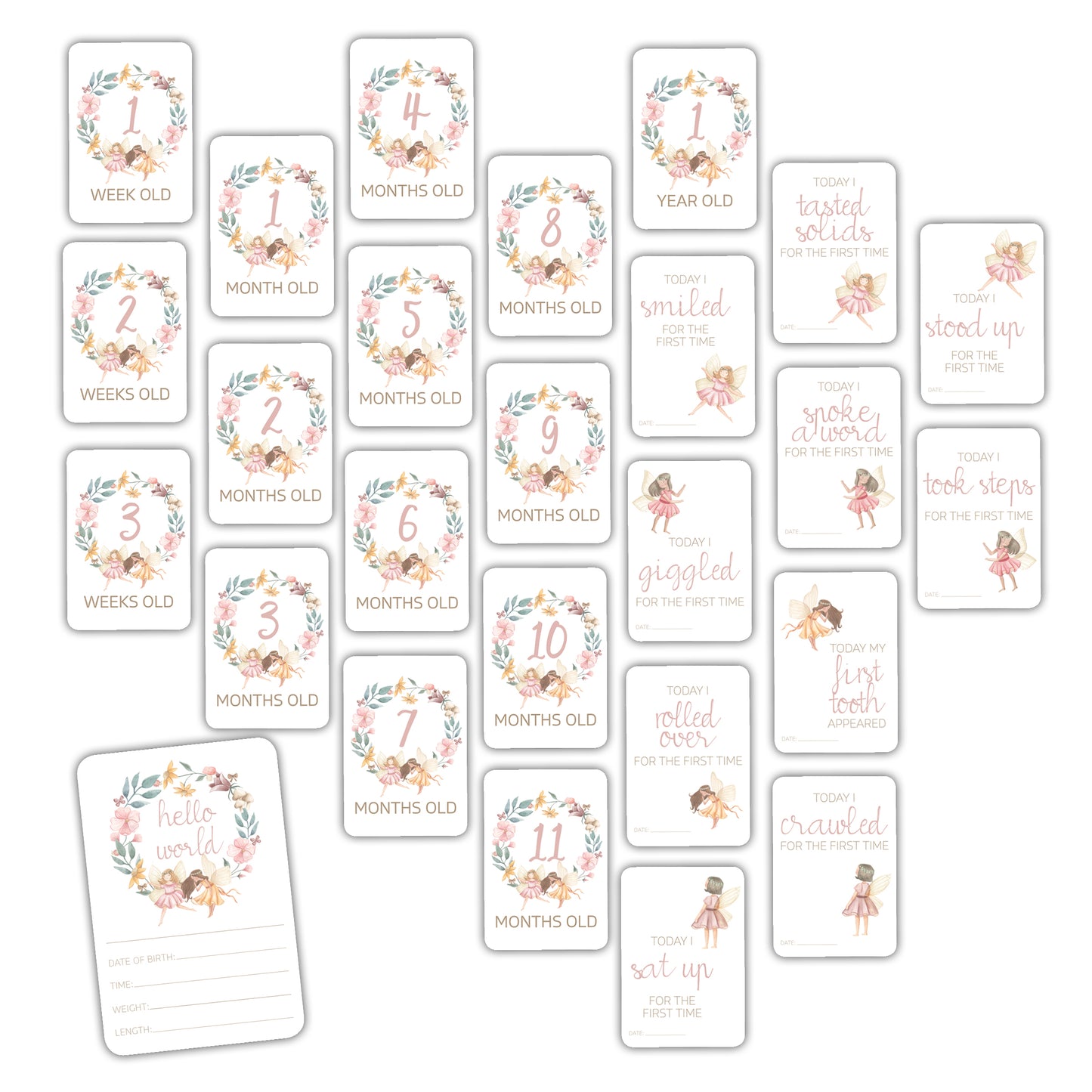 Fairy Garden Baby Milestone Cards