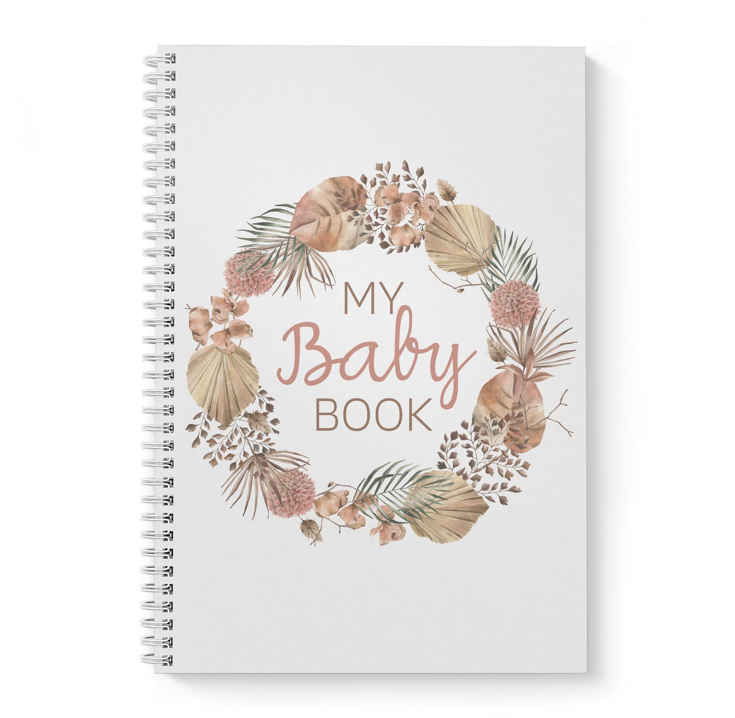 Dusty Rose Palm Baby Record Book