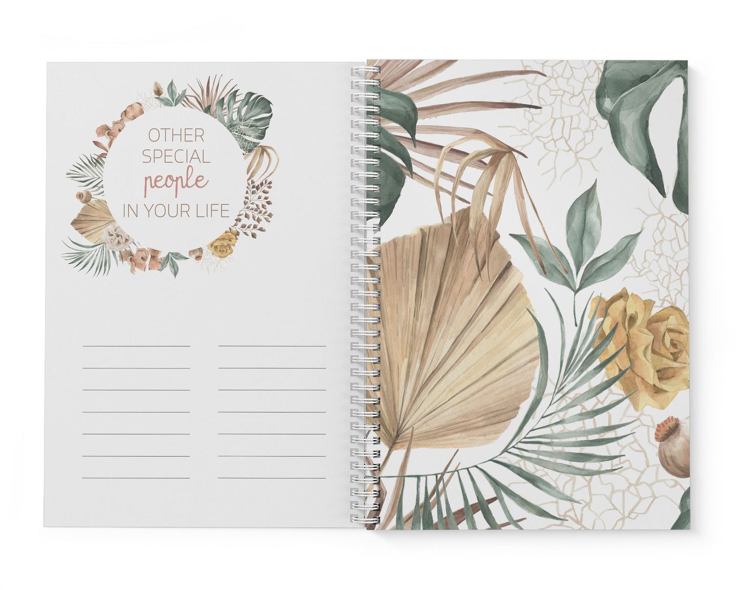 Dusty Rose Palm Baby Record Book