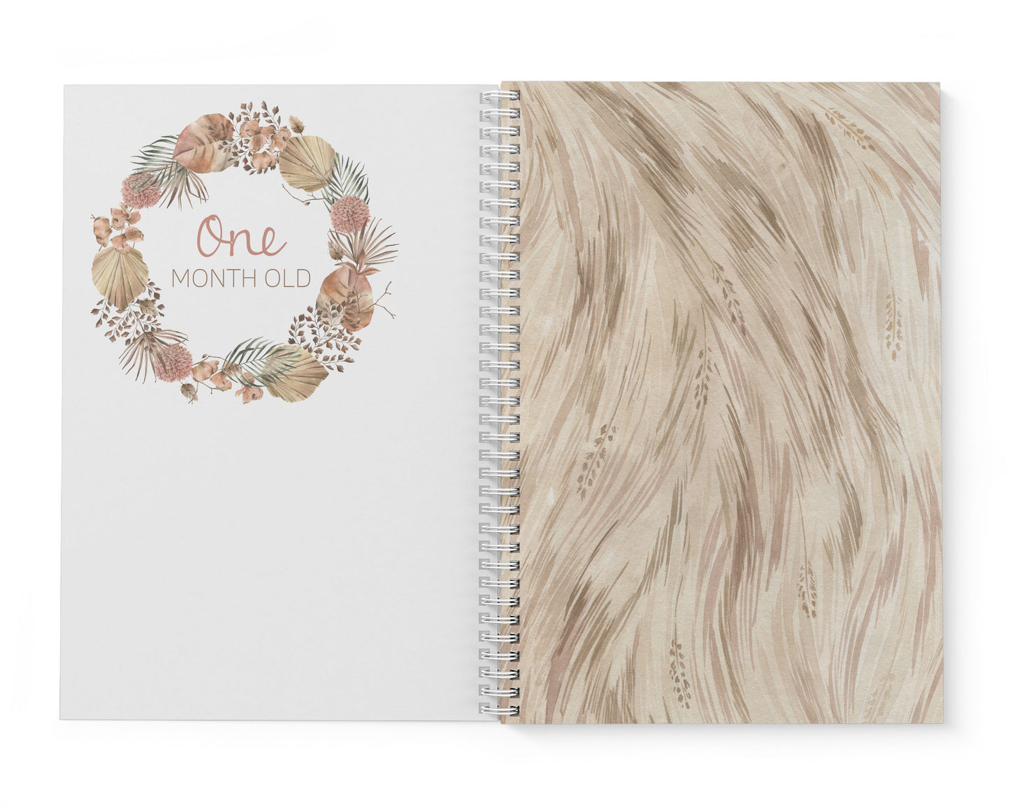 Dusty Rose Palm Baby Record Book