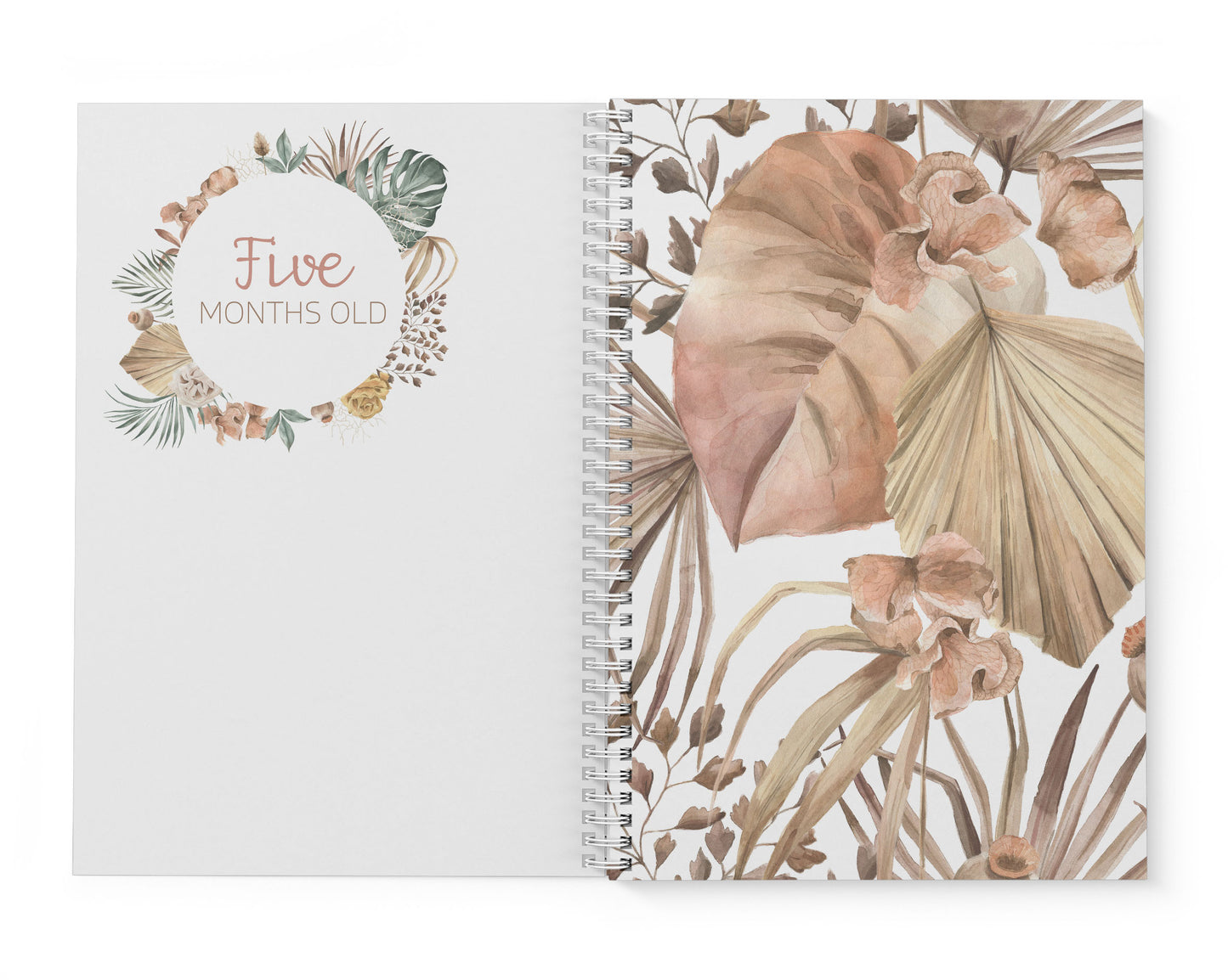 Dusty Rose Palm Baby Record Book